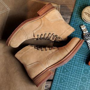 Nouvelles Chaussures en Cuir pour Hommes, Bottes d'Extérieur Respirantes, Bottes de Montagne Artisanales à la Mode pour Hommes en Automne - Product Image 4