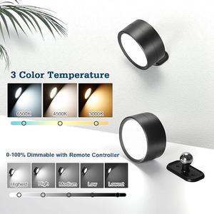 Rgb có thể sạc lại <span class=keywords><strong>LED</strong></span> 360 ° xoay nhỏ tường ánh sáng Dimmable CCT Puck ánh sáng USB-C sạc với từ xa tủ đèn sân khấu - Product Image 2