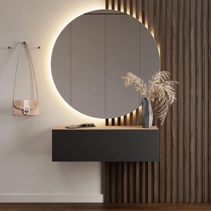 Combohome Armoire de couloir au design <span class=keywords><strong>japonais</strong></span> - Fixation murale - 100 cm - Chêne doré / Anthracite - Utilisation <span class=keywords><strong>pour</strong></span> chambre, salon et appartement - Product Image 1