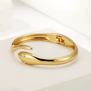 Piccoli bracciali a serpente dei produttori, diamanti a pois placcati in oro, serpenti Golden spirito, NZBR-0007 di gioielli di Design originale - Product Image 5