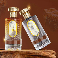 Bouteilles en verre cristal de 500 ml pour spiritueux, avec bouchon en liège, pour Brandy XO, Whisky, Rhum, Gin, en gros, avec effet dégradé