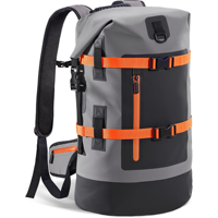 Sac étanche de 40 L en bâche PVC 500D avec logo personnalisé, fermeture éclair et poche, idéal pour les voyages et la randonnée