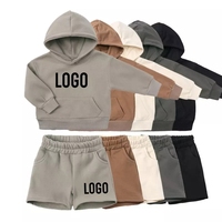 Conyson custom Made açık hoodie jogger katı takım elbise bebek giysileri çocuk giyim toptan erkek eşofman eşofman şort setleri
