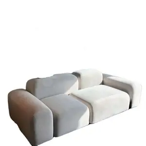 Sofa kain Nordic Sofa kecil apartemen sederhana Modern ruang tamu foto Studio modul kreatif kursi Sofa