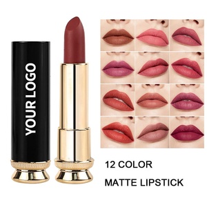 Son môi lì chống nước 12 màu tùy chỉnh logo riêng, màu đỏ nude, trang điểm làm đẹp, lâu trôi, chống nước - Product Image 2