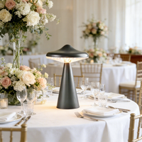 Lampe de table design Veilleuse tactile champignon chromée Lampe de table champignon portable