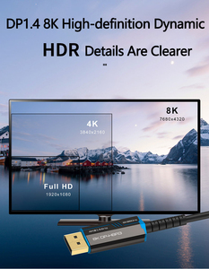 DP à DP 1.4 8K 60Hz 4K <span class=keywords><strong>144Hz</strong></span> <span class=keywords><strong>Câble</strong></span> d'affichage d'ordinateur TV <span class=keywords><strong>Displayport</strong></span> <span class=keywords><strong>HDMI</strong></span> <span class=keywords><strong>Câble</strong></span> à fibre optique - Product Image 6