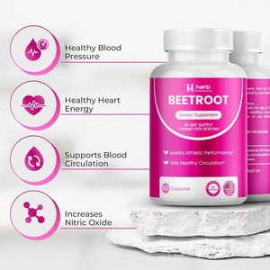 OEM ODM Private Label Beterraba Root Cápsulas para Adultos Dark Cherry Sabor Suporta Sangue Óxido Nítrico Fluxo Herbal Suplementos - Product Image 4