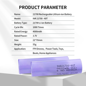 Batería Recargable de Iones de Litio Samsung INR21700 40T 4000mAh 45A 11C 800 Ciclos <span class=keywords><strong>21700</strong></span> para Herramientas Eléctricas, Vehículos Eléctricos y Bicicletas Eléctricas - Product Image 3