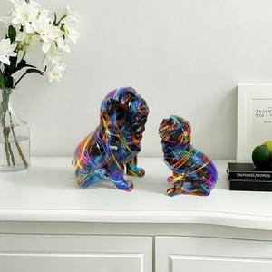 Nouvelle Décoration Artistique Transfrontalière en Résine Époxy Sculptée : Chien Épervier Assis pour Salon, Chambre, Entrée et Salle d'Exposition - Product Image 4
