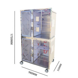 Jaula para gatos de acero inoxidable 304 de grado veterinario, tablero de salto acrílico, valla para mascotas, vidrio de madera para perros, gatos, transporte para mascotas - Product Image 3