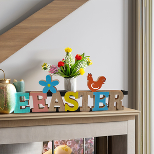 Nuevas <span class=keywords><strong>Manualidades</strong></span> <span class=keywords><strong>para</strong></span> Fiesta de <span class=keywords><strong>Pascua</strong></span>, Conejo de Madera Contrachapada Hecho a Mano, Estilo Nórdico, Decoración Ecológica <span class=keywords><strong>para</strong></span> el Hogar, 29.5x13x1.5cm, Marca XIANPING XP-WD1220 - Product Image 1