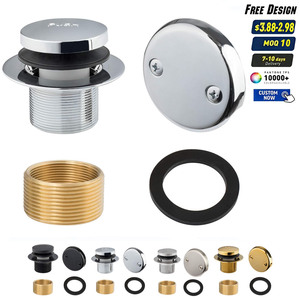 Bonde de baignoire universelle escamotable LOWO avec filtre à cheveux, en laiton chromé, pour évacuation des eaux usées de baignoire et lavabo - Product Image 1