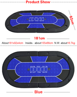 Table de poker ovale personnalisée en gros, table de jeu de casino pliable en caoutchouc, qualité professionnelle, MDF, couleur personnalisée JIAYI
