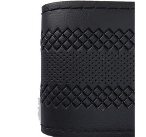 Coprivolante nero universale in pelle con impunture medio <span class=keywords><strong>grandi</strong></span> per tutte le auto - Product Image 3