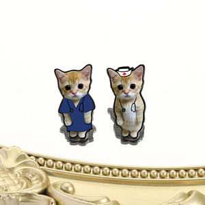 Lustiger Bananen-Katzen Emaille-Anstecker, Cartoon-Kätzchen Brosche, Revers-Abzeichen, Niedlicher Tier-Schmuck, Geschenk für Kinder und Freunde, Großhandel - Product Image 1