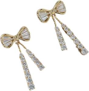 Boucles d'oreilles pendantes en chaîne argentée avec pompons pour femmes, mode coréenne, simples, torsadées, géométriques, pendantes, bijoux féminins - Product Image 5