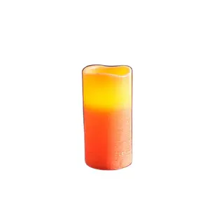 orange LED candle bright with battery beautiful crystalline