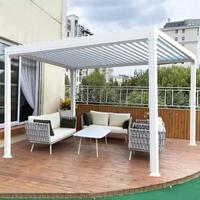 Pergola extérieure de luxe en aluminium à lames orientables, avec écran rétractable, toit à ouverture/fermeture électrique, imperméable et durable