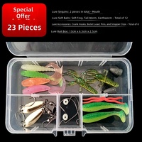 Ensemble complet d'appâts souples pour la pêche à la carpe, y compris des spinnerbaits, des leurres pour perches, des leurres grenouilles, des leurres minnow