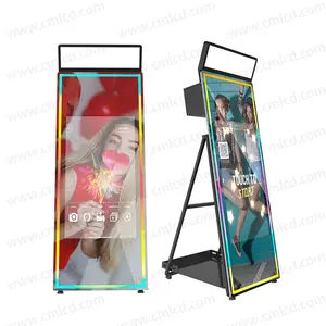 Microsoft Magic Photo Mirror Booth dengan wadah bertarung perlengkapan pesta ulang tahun 43 inci LCD mesin Stan foto