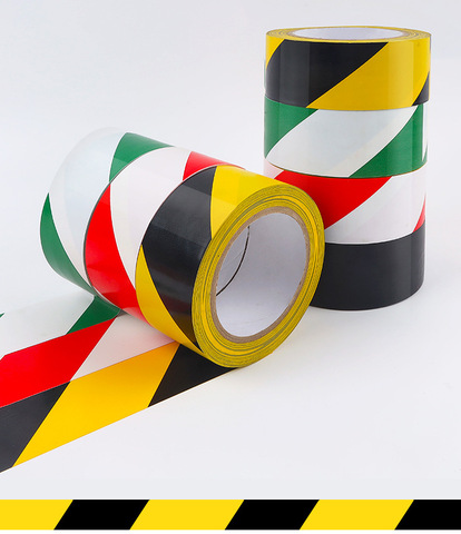 Multi-sizes Colors Safety Hazard Warning Social Distancing Waterproof Membrane PVC Rubber Pressure Sensitive Adhesive Single