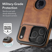 Étui de téléphone en cuir PU ultra fin et élégant pour 17 Air 16E 16 15 14 11 Pro Max 13 12 Mini avec logo visible
