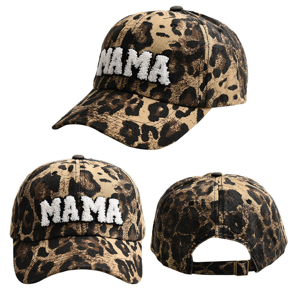 Gorra de béisbol de algodón con estampado de leopardo para mamá.
