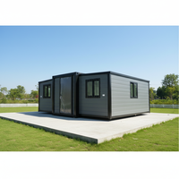 Maison conteneur pliable de 20 pieds, résistante au vent, durable, écologique, imperméable, kit de maisonnette facile à assembler pour la vie des adultes