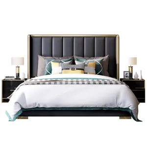 Amerikanischen schwarz home erwachsene moderne luxus königin bett rahmen schlafzimmer möbel designs könig größe