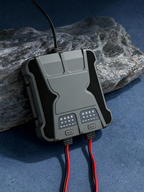 2-Bank 12V 10A Smart Marine Battery Charger IP68 Waterproof Onboard Charger for Boat Yacht RV Lead Acid AGM LiFePO4