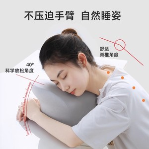 Almohada de espuma viscoelástica para siesta, oblonga, firmeza media, portátil, para dormir en el escritorio, para estudiantes y adultos - Product Image 1