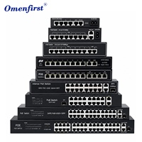 Switch POE OEM/ODM de Fábrica, 4, 8, 16, 24 Puertos 10/100M + 2 Puertos Uplink 1000M, Switch de Fibra Ethernet, Switch POE Gigabit para Cámara IP