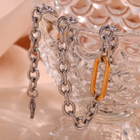 Vente en gros de collier à chaîne minimaliste personnalisé en acier inoxydable argenté tour de cou en O étanche incrustation de placage de bijoux sans ternissement