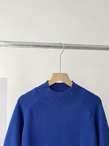 Maglione a Collo Alto <span class=keywords><strong>Blu</strong></span> per <span class=keywords><strong>Donna</strong></span>, Stile Semplice ed Elegante, Manica 3/4, per Primavera e Autunno, Modello 16a-2464, Pronta Consegna - Product Image 5