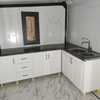Casa Contenedor Expandible de 20 pies, 2 Dormitorios, Casa Contenedor Prefabricada Expandible de 20 pies, Casas Prefabricadas Móviles de Lujo, Personalizables
