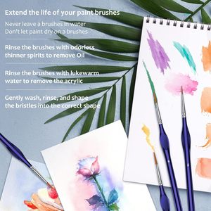 BOMEIJIA 10 pz pennelli con punta a punta tonda, Set di pennelli con Micro dettagli, impugnatura triangolare, pennelli artistici con impugnatura - Product Image 6