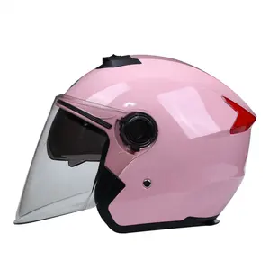 Helm sepeda motor lensa 3/4 Bening, helm sepeda motor balap wajah Dot
