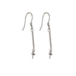 Pendientes Largos de Plata S925 para Mujer, Accesorios de Joyería DIY con Soporte para Perlas, Jadeíta, Jade, Ágata, Soporte Vacío - Product Image 5