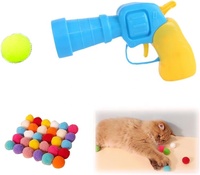 Ensemble lanceur de balles en peluche pour chat, moderne et luxueux, en nylon, pour l'intérieur, jouet interactif pour animaux de compagnie, vente en gros