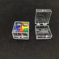 Boîte carrée pliable en plastique étanche avec couvercle à charnière pour médailles, pièces de monnaie, badges, bijoux, anti-poussière