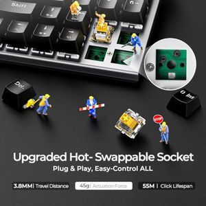 Teclado Mecánico para Juegos RGB OEM ODM, 78 Teclas, Intercambiables en Caliente, con Interruptores Magnéticos Rojos, Ergonómico, con Al - Product Image 4