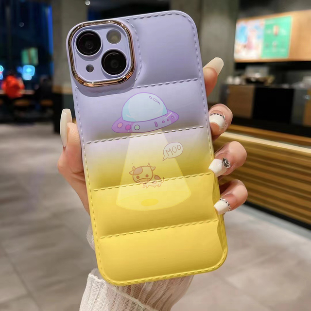 Custom Puffer Jacket Phone Cases Gradient Color High Quality Cell Cover for iphone 16 for iphone 17 17 Pro 17 air 17 Pro Max