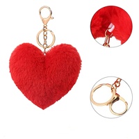 Vente en gros chaude 10cm pelucheux léopard boule de fourrure en peluche Pom Pom porte-clés voiture fleur fausse fourrure dessin animé sac pendentif coeur pompon porte-clés