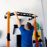 Rack de squat mural multifonctionnel commercial pliable pour la maison et la salle de sport avec barre de traction multi-positions