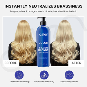 Champú Tonalizante <span class=keywords><strong>Azul</strong></span> Luxfume <span class=keywords><strong>para</strong></span> Cabello Rubio, Plateado y Gris, Elimina los Tonos Amarillos y Anaranjados, Realza el Tono Rubio Plateado Frío - Product Image 3