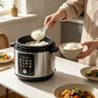 Cuisinière électrique multifonctionnelle 12-en-1 en acier inoxydable 6L avec écran LED numérique couleur 1000W haute pression antiadhésive