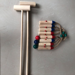 Jeu de <span class=keywords><strong>croquet</strong></span> en bois de dessin animé pour pelouse, jardin, jeu de plein air pour enfants et divertissement familial - Product Image 3