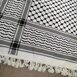 keffiyeh scarf palestinian hijab for men shemagh Turban Muslim Arafat Digital printing on comfortable fabrics125x125cm 230g