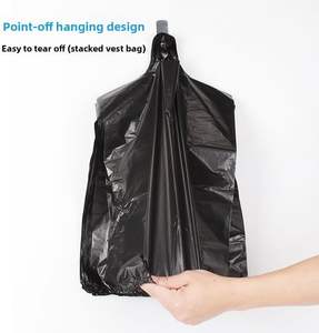 Bolsas de Basura Negras con Cordón, Estilo Chaleco, Bolsas de Basura de HDPE Ecológicas a Prueba de Fugas para Cocina, Oficina y Picnic - Product Image 2